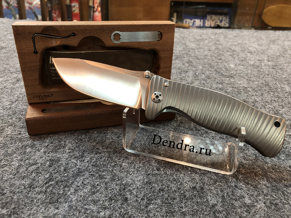 Нож "SR-1" складной, фиксатор "Roto Block", сталь Sleipner, твердость 61 HRC, рукоять титан, цвет се