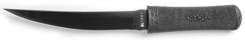 Нож Hissatsu, фикс клинок черный, сталь 440A, пласт. ножны, клипса