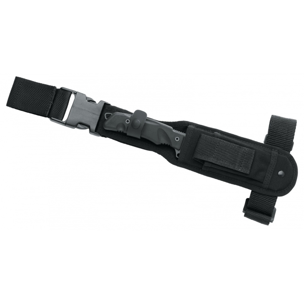 Нож "СПЕЦНАЗ", фиксированный клинок, сталь N 690Со, твердость 58-60 HRC, черное покрытие, 1/3 серрей