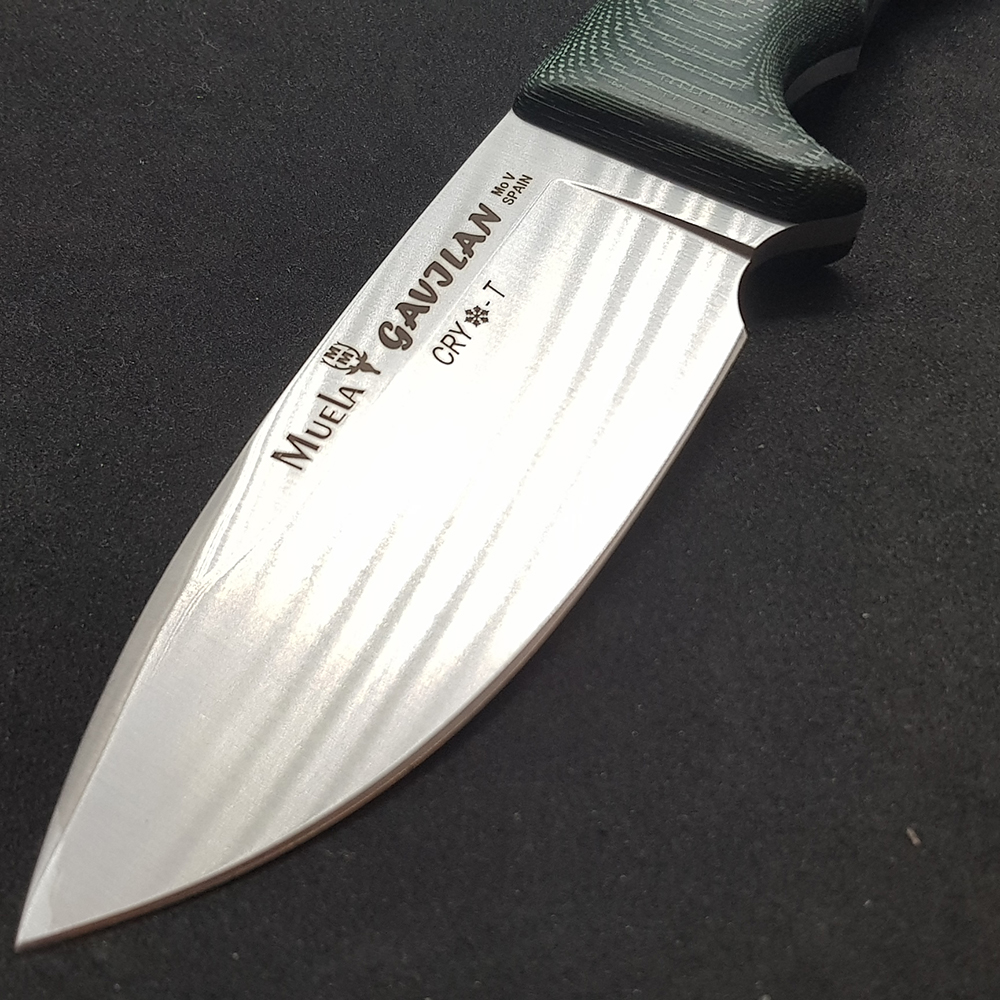 Нож "GAVILAN" с фикс клинком длиной 13 см, рукоять зеленая микарта, ножны кожа