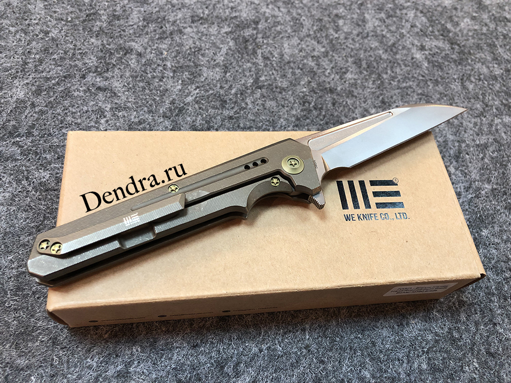 Нож складной  705D, цвет бронзовый, сталь Bohler M390, длина клинка 92 мм, рукоять титан, frame-lock