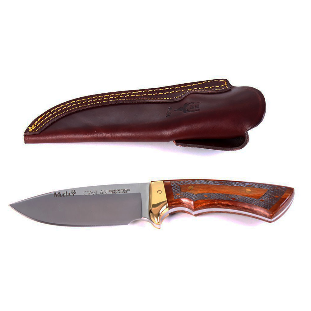 Нож "GAVILAN" с фикс клинком длиной 13 см, рукоять натуральное дерево, ограничитель латунь, ножны ко