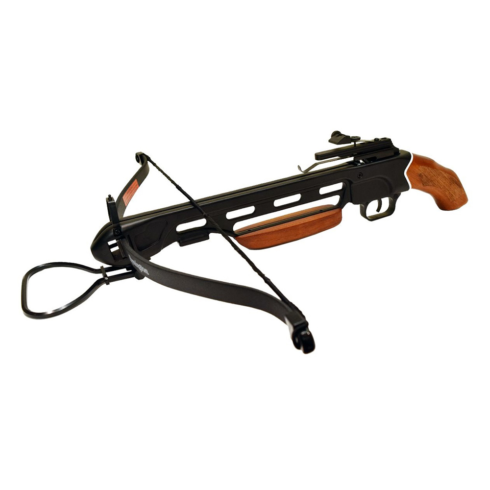 Арбалет рекурсивный силой 95Lbs, ствол алюминий, приклад дерево - короткий, 2 алюминиевые стрелы