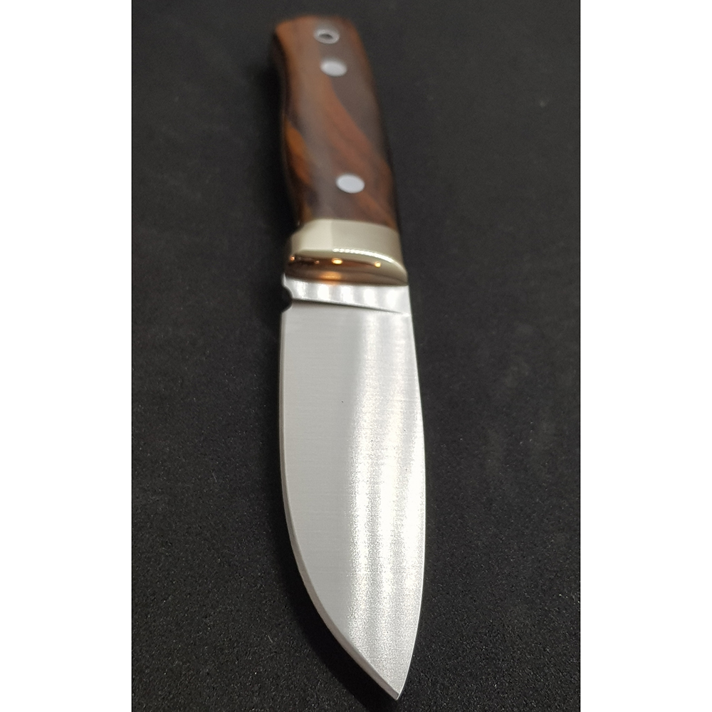 Нож "KODIAK" с фикс клинком длиной 10 см, рукоять красное дерево кокоболо, ножны кожа