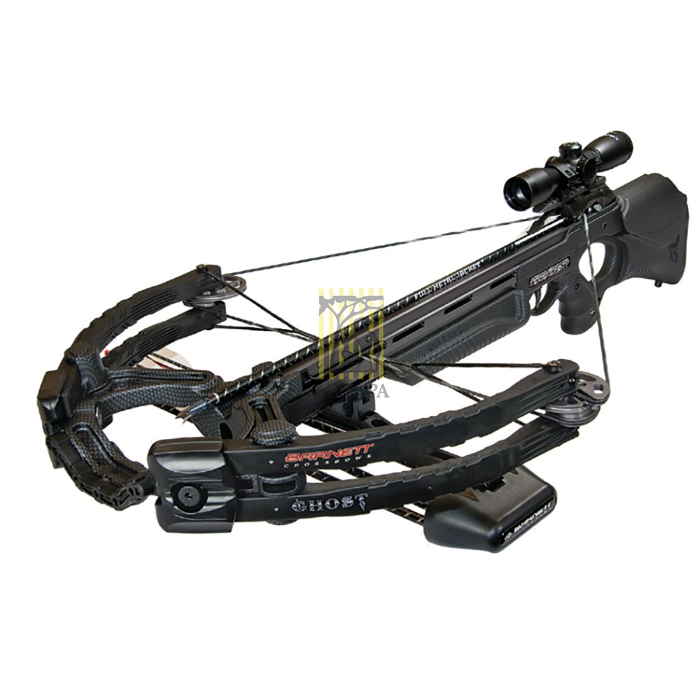 Арбалет "Ghost 400 Carbon Lite" с комплектом аксессуаров: кивер, 3 стрелы 22", прицел 4х32, натяжите