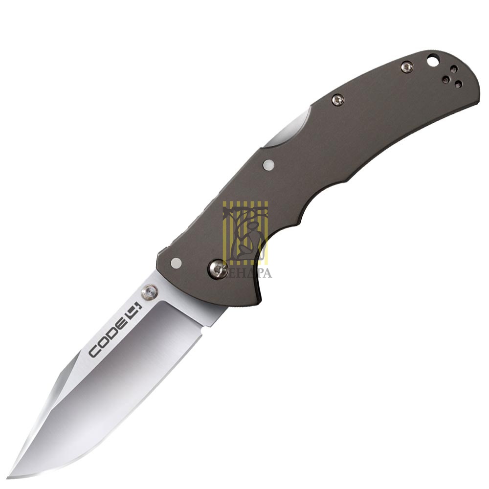 Нож "Code-4" складной, клинок clip point, сталь AUS8A, рукоять алюминий, клипса