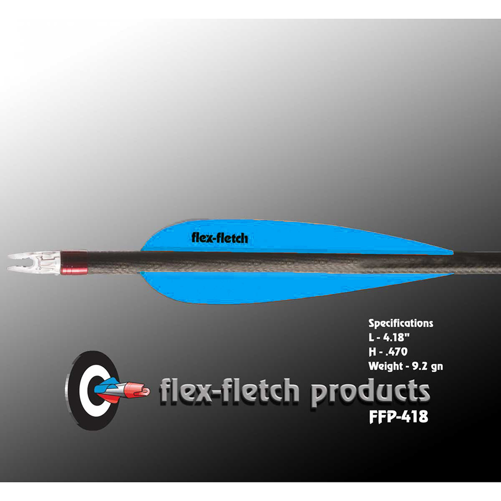 Оперение для стрел пластиковое, длина 4,18",форма парабола, производитель Flex-Fletch, цвет синий, 1