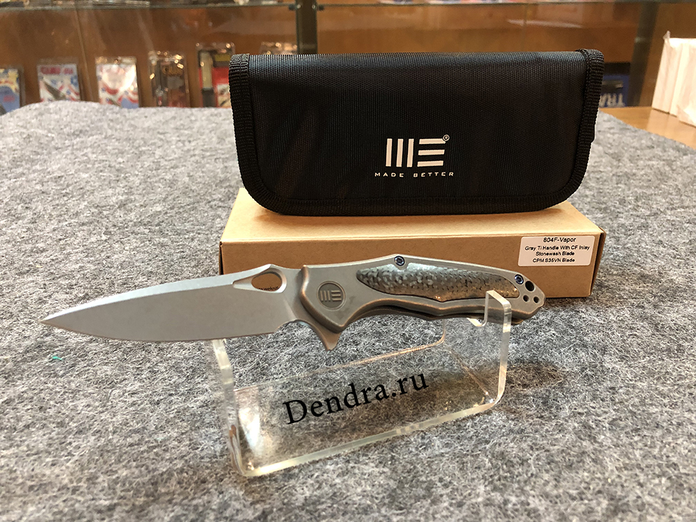 Нож складной Vapor 804F, цвет серый,  сталь CPM-S35VN, длина клинка 75 мм, рукоять титан/карбон, fra
