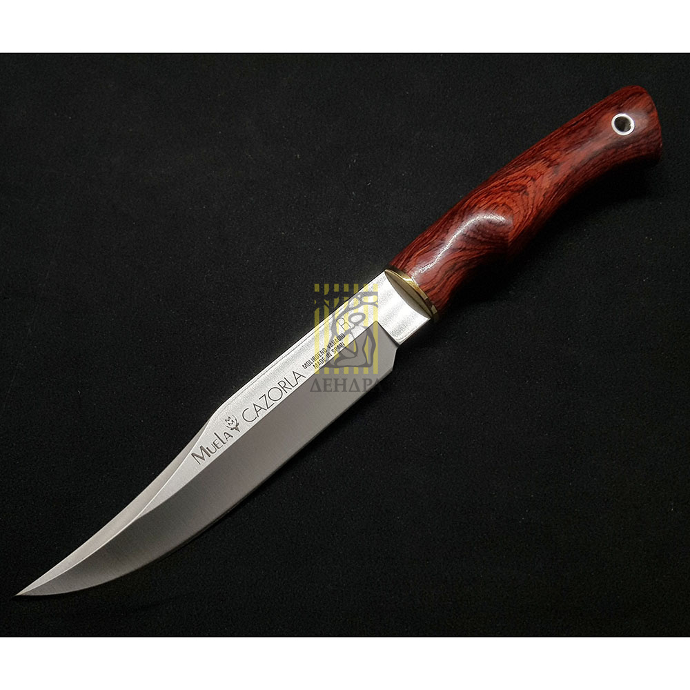 Нож серии серии "CAZ" с фикс клинком длиной 16 см, рукоять красная микарта, ножны кожа