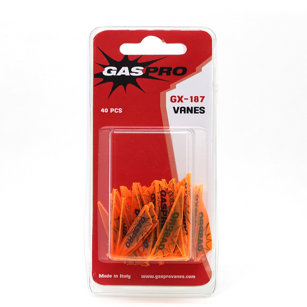 Оперение для стрел GX-187, размер 1.87", форма Shield, цвет неоновый оранжевый, 40 шт в упаковке