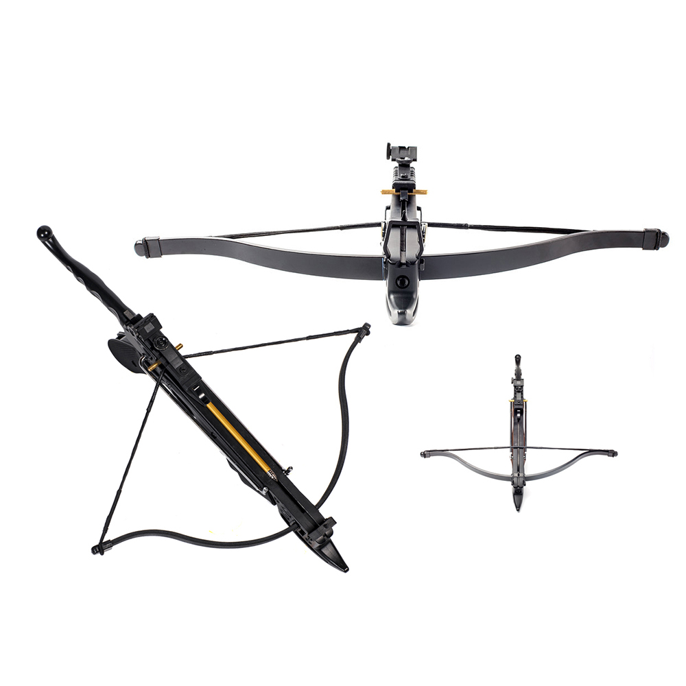 Арбалет-пистолет силой 80 lbs, приклад и ствол пластик, с упором для перезарядки, 3 алюминиевые стре