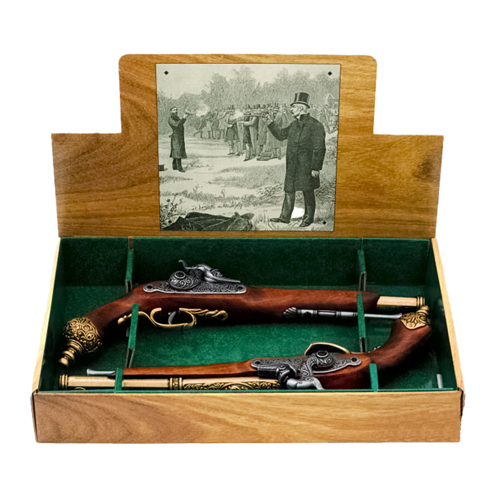 Пистолет кремневый, Бресция, Италия 1825 г., латунь, комплект 2 еденицы