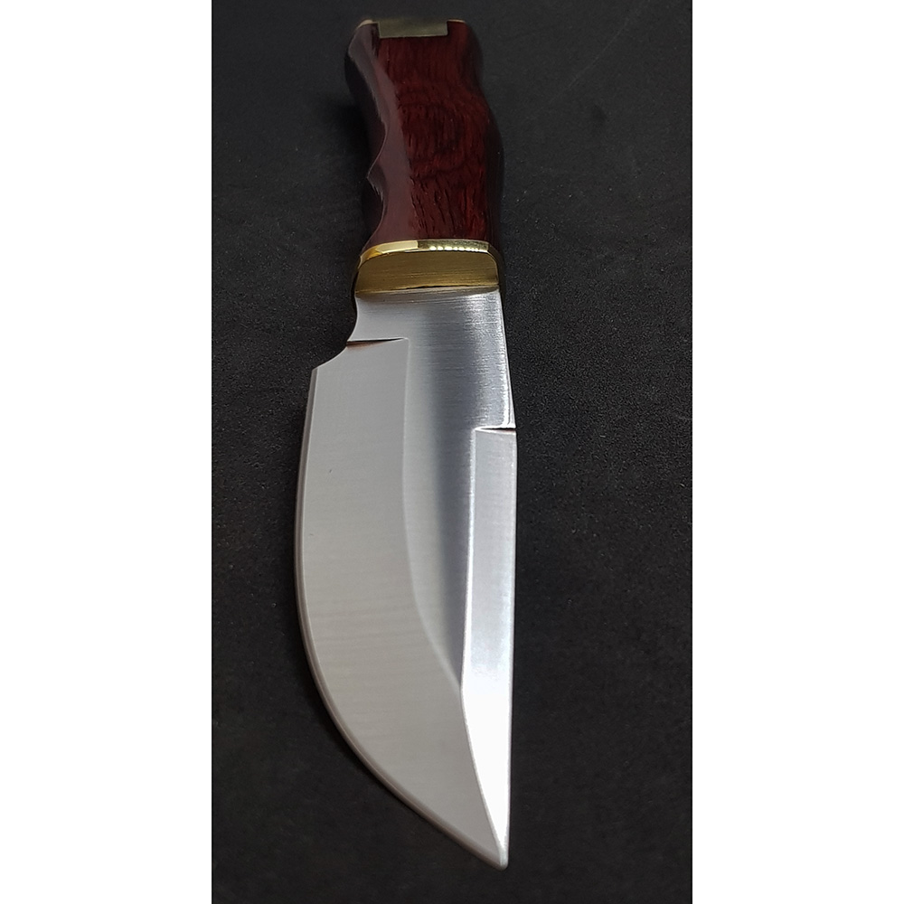 Нож "RANGER" с фикс клинком длиной 13 см, рукоять красная микарта, ножны кожа