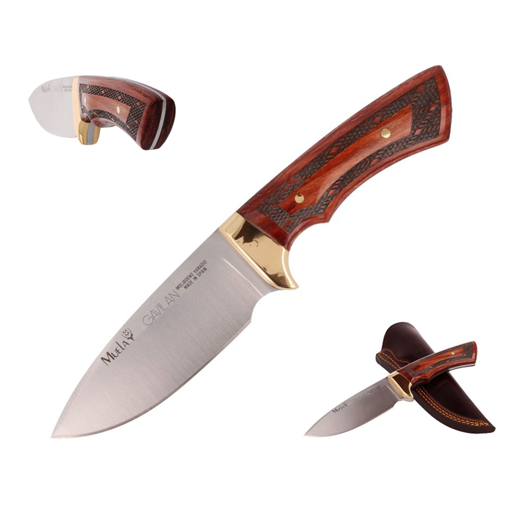 Нож "GAVILAN" с фикс клинком длиной 13 см, рукоять натуральное дерево, ограничитель латунь, ножны ко