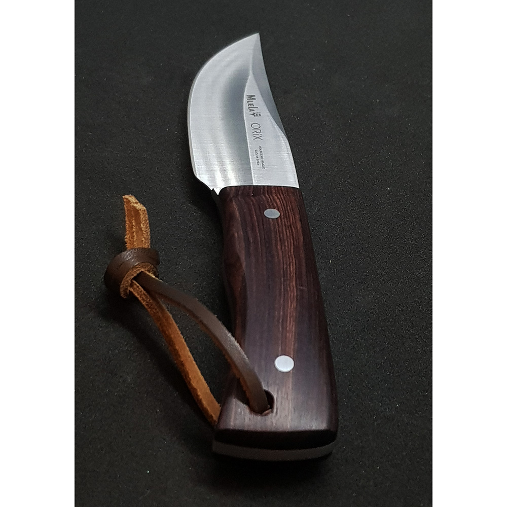 Нож-скиннер "ORIX", клинок 8 см, рукоять палисандр, ножны кожа