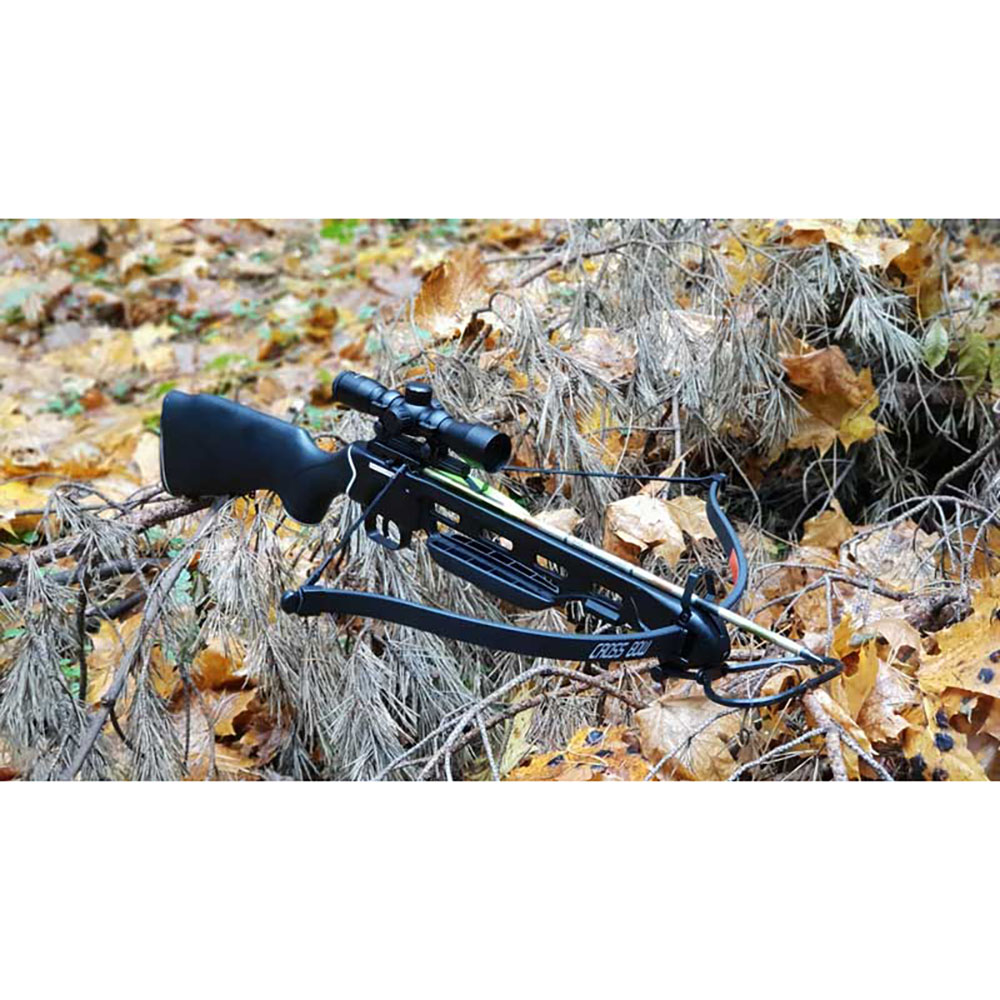 Арбалет рекурсивный силой 95Lbs, ствол алюминий, приклад пластик, с комплектом аксессуаров: 2 алюмин