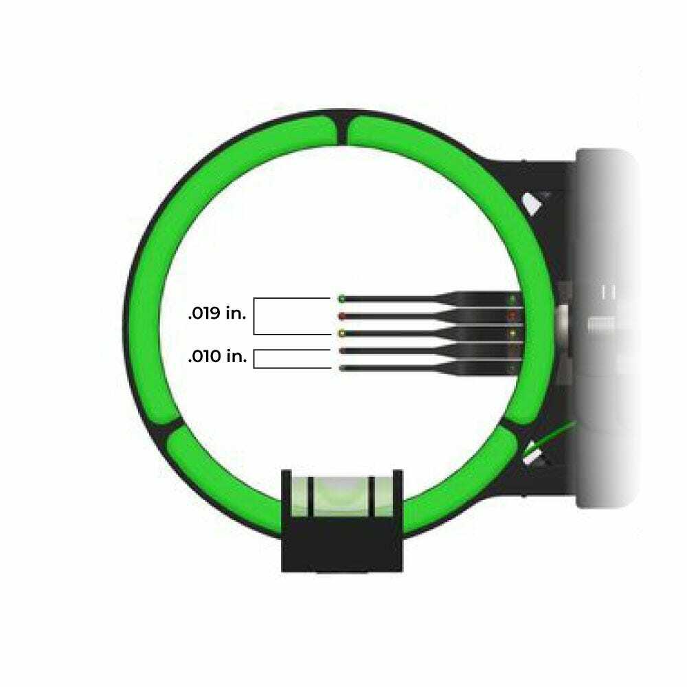 Прицел для блочного лука Veros, 5 пинов DDP ументьшенного размера, микронастройка в горизонтальном и