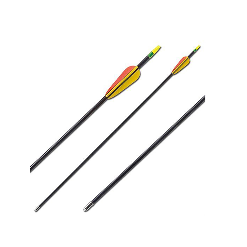 Стрела с оперением для стрельбы из лука, материал фиброглас, длина 26", цвет черный