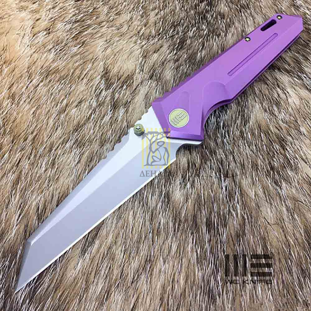 Нож складной, сталь CPM-S35VN, длина клинка 104 мм, рукоять титан, цвет фиолетовый, клипса, замок fr
