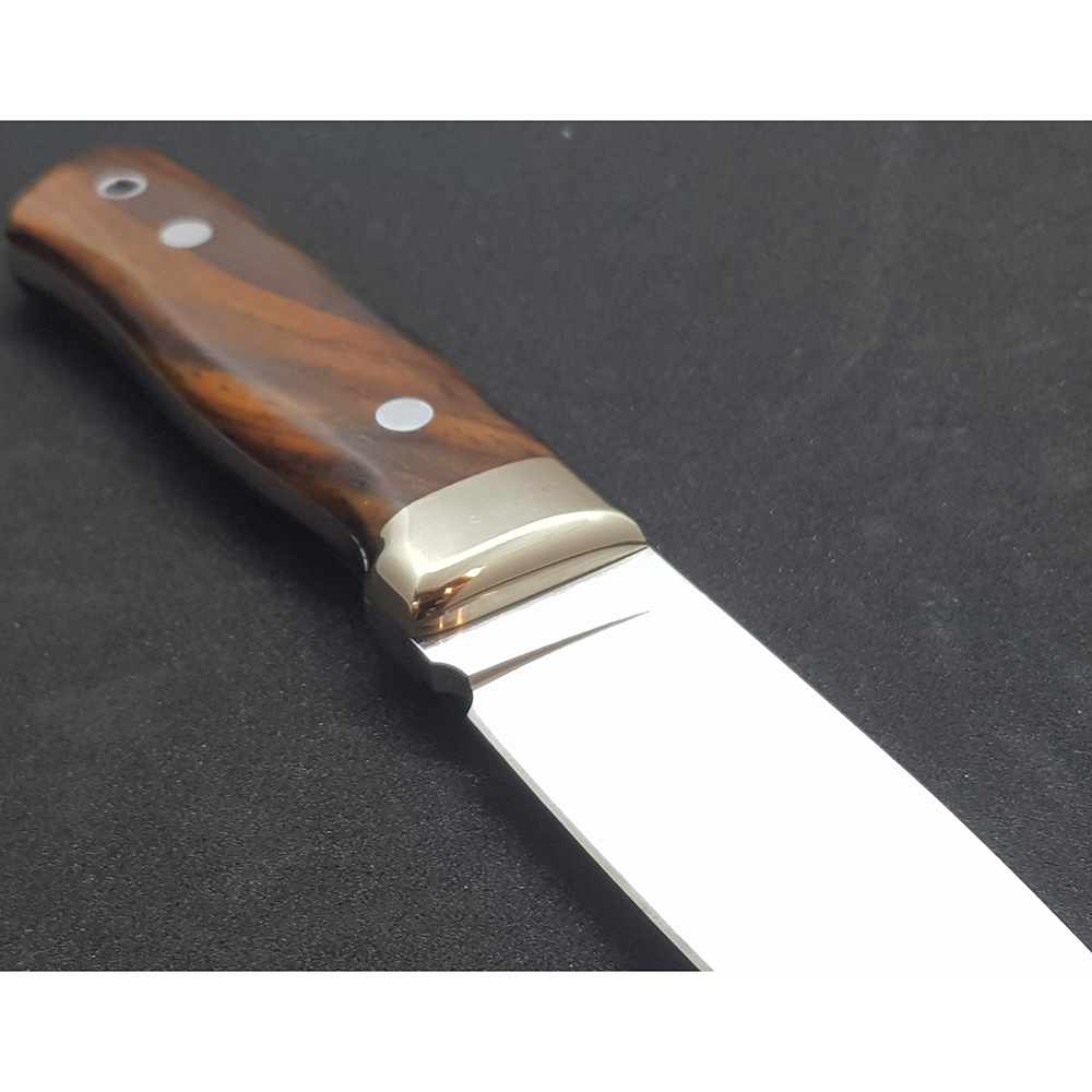 Нож "KODIAK" с фикс клинком длиной 10 см, рукоять красное дерево кокоболо, ножны кожа