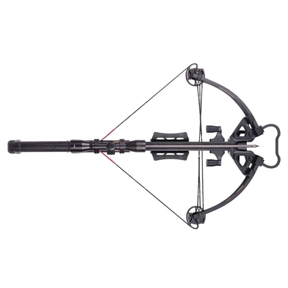 Арбалет блочный с защитой от холостого выстрела, начальная скорость 370 фут/сек, расстояние между ос