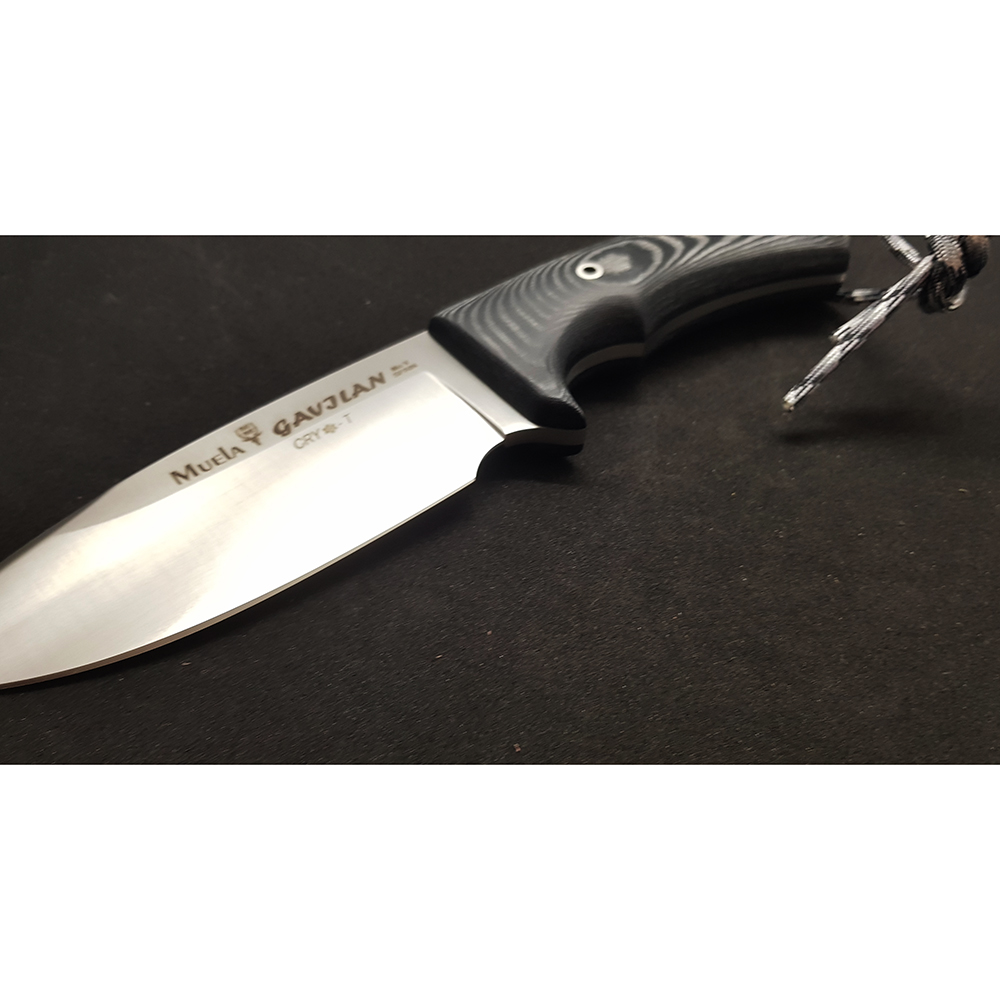 Нож "GAVILAN" с фикс клинком длиной 13 см, рукоять черная микарта, ножны кожа