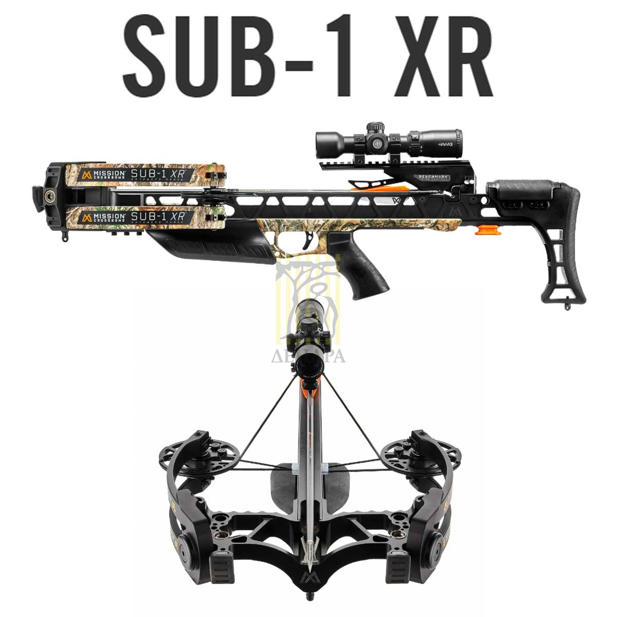 Арбалет SUB-1 XR, начальная скорость 410 фут в сек, усилие 95Lbs, натяжитель, чехол в комплекте, цве