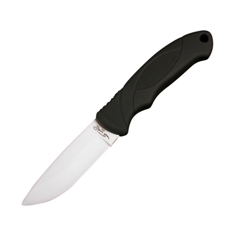 Нож спортивн,клинок белая полиров.керамика 8,3 см, рукоять резина,чехол