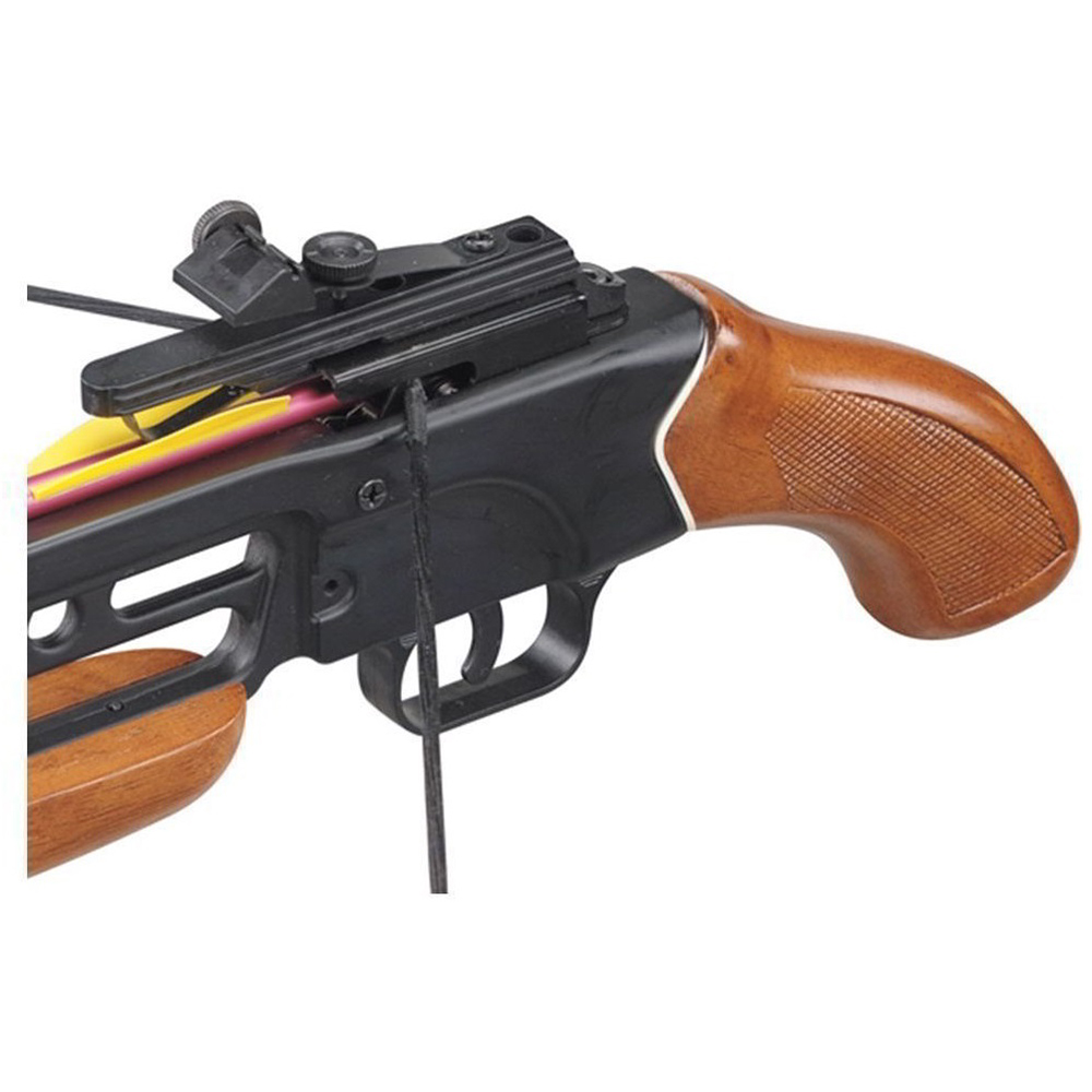 Арбалет рекурсивный силой 95Lbs, ствол алюминий, приклад дерево - короткий, 2 алюминиевые стрелы