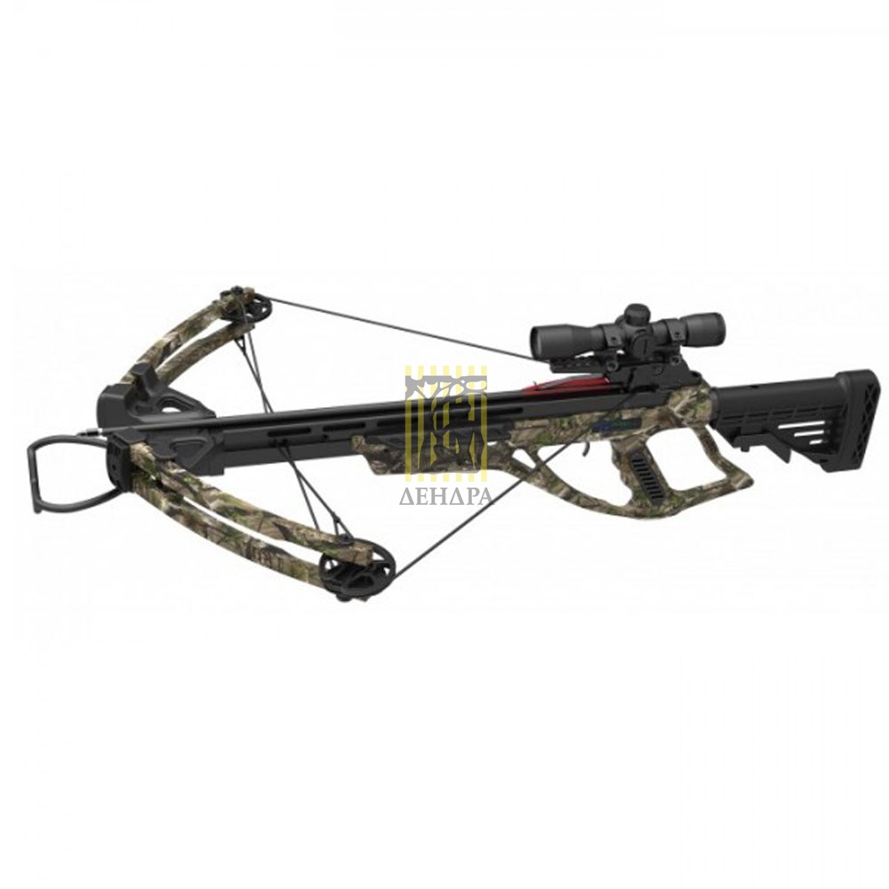 Арбалет блочный с защитой от холостого выстрела, начальная скорость 370 фут/сек, расстояние между ос