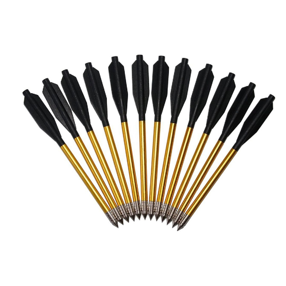 Стрела для арбалета-пистолета алюминиевая, диаметр 6 мм, длина 6,5", 12 штук