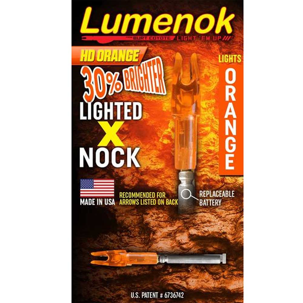 Хвостовик светящийся Lumenok для лучных стрел со сменной батарейкой, размер X, цвет оранжевый, 3 шту
