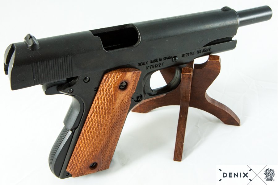 Пистолет автоматический M1911A1, .45 калибра, накладки из светлого дерева, США, 1911 (1-я и 2-я Миро