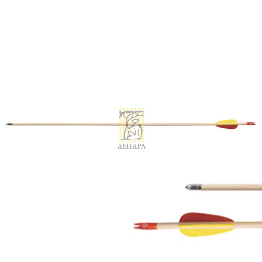 Стрела с оперением для стрельбы из лука, материал дерево, длина 30"