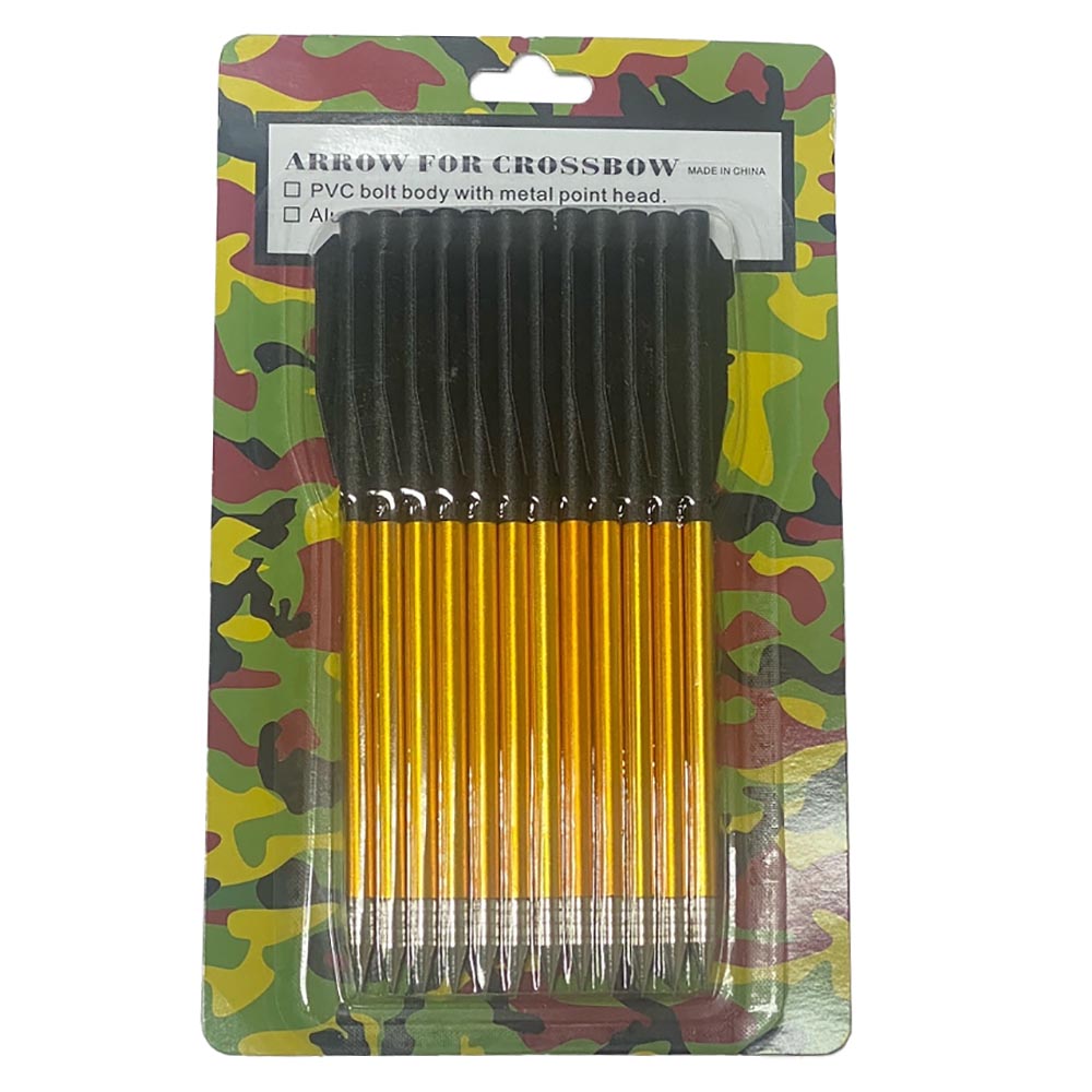 Стрела для арбалета-пистолета алюминиевая, диаметр 6 мм, длина 6,5", 12 штук