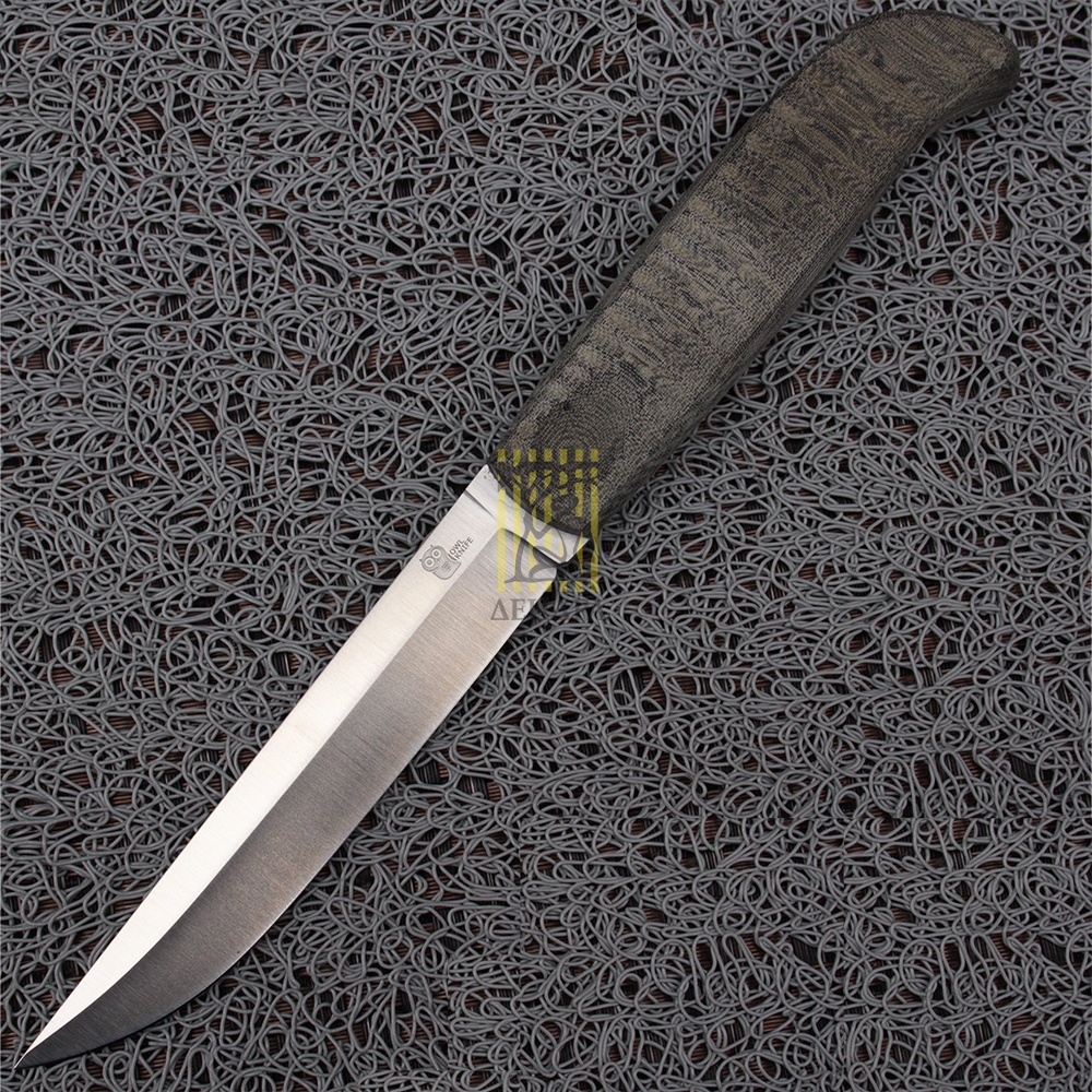 Нож OWL KNIFE NORTH сталь K340, Рукоять микарта, ножны кожа,клинок ромб