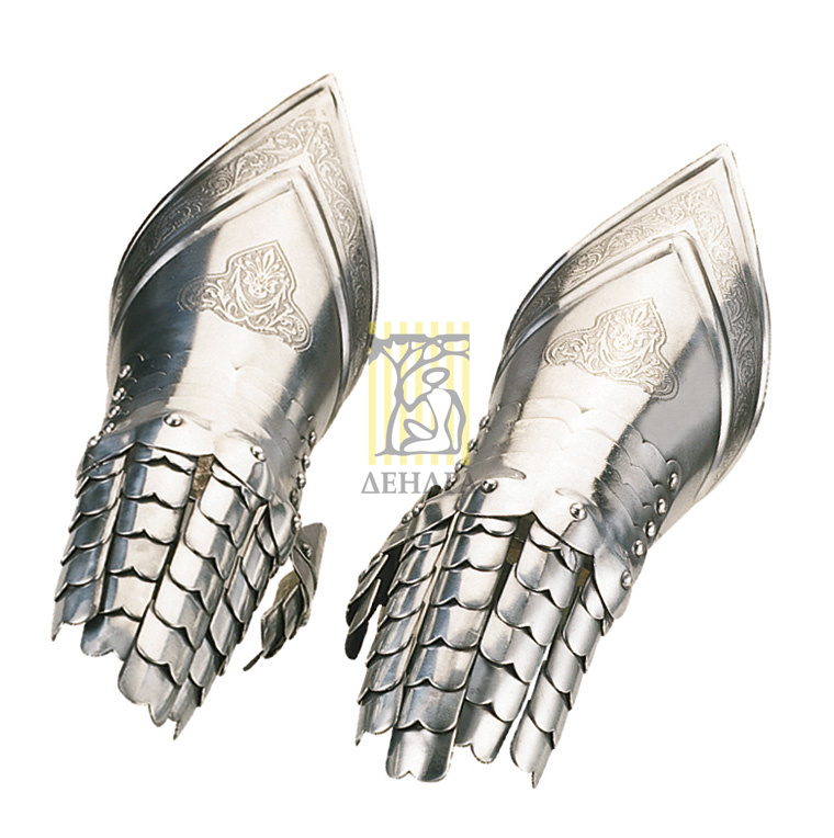 Перчатки рыцарские с гравировкой, длина 40 см