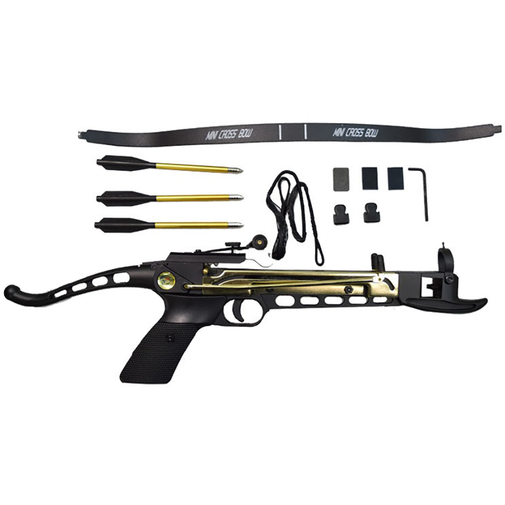Арбалет-пистолет силой 80 lbs, приклад и ствол алюминий, с упором для перезарядки, 3 алюминиевые стр