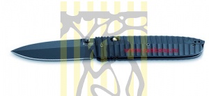 Нож "Daghetta" складной, сталь 440C с черным покрытием, рукоять анодированный алюминий черного цвета