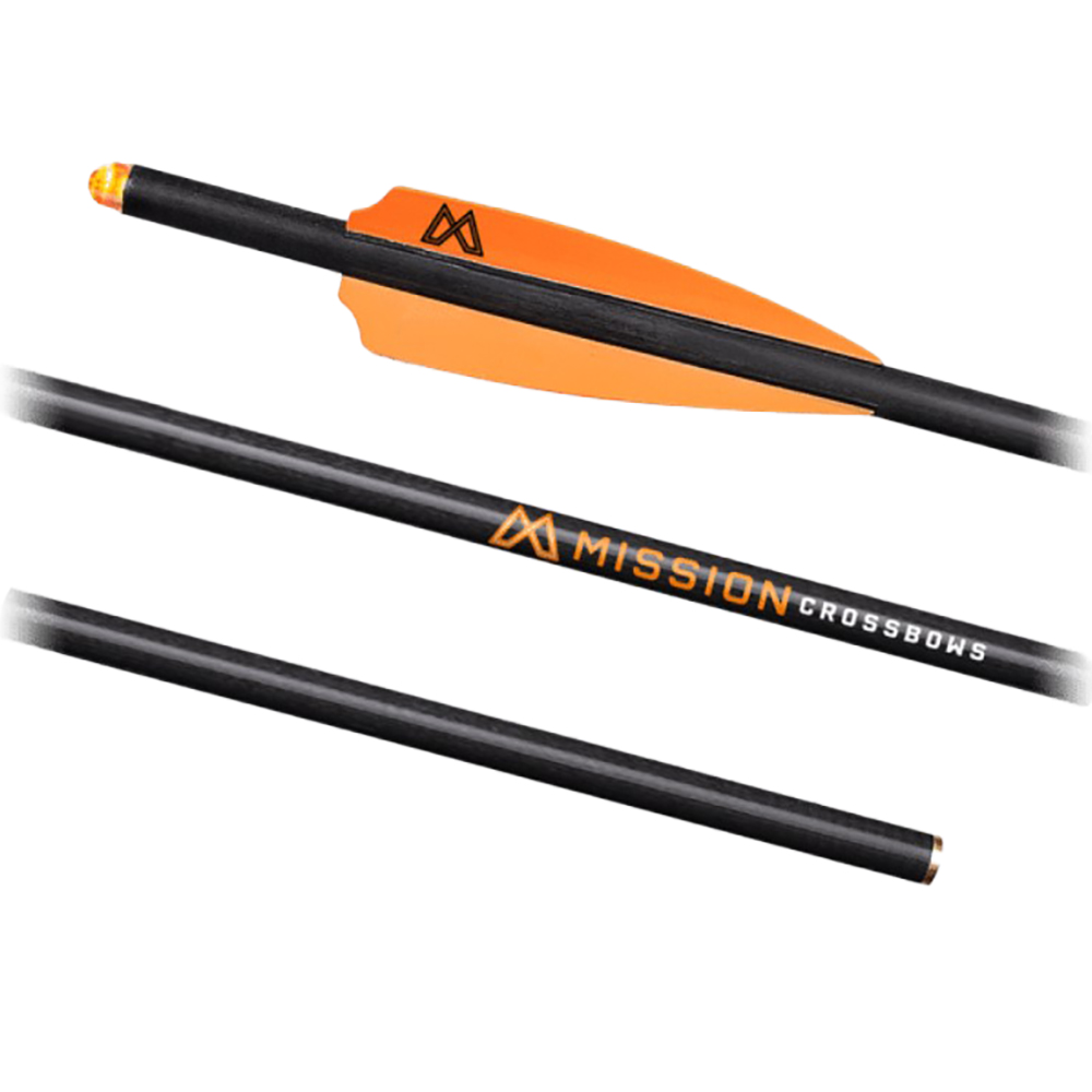 Стрелы для арбалета карбоновые, длина 22", наконечник 11/32, светящийся хвостовик форма полумесяц 3