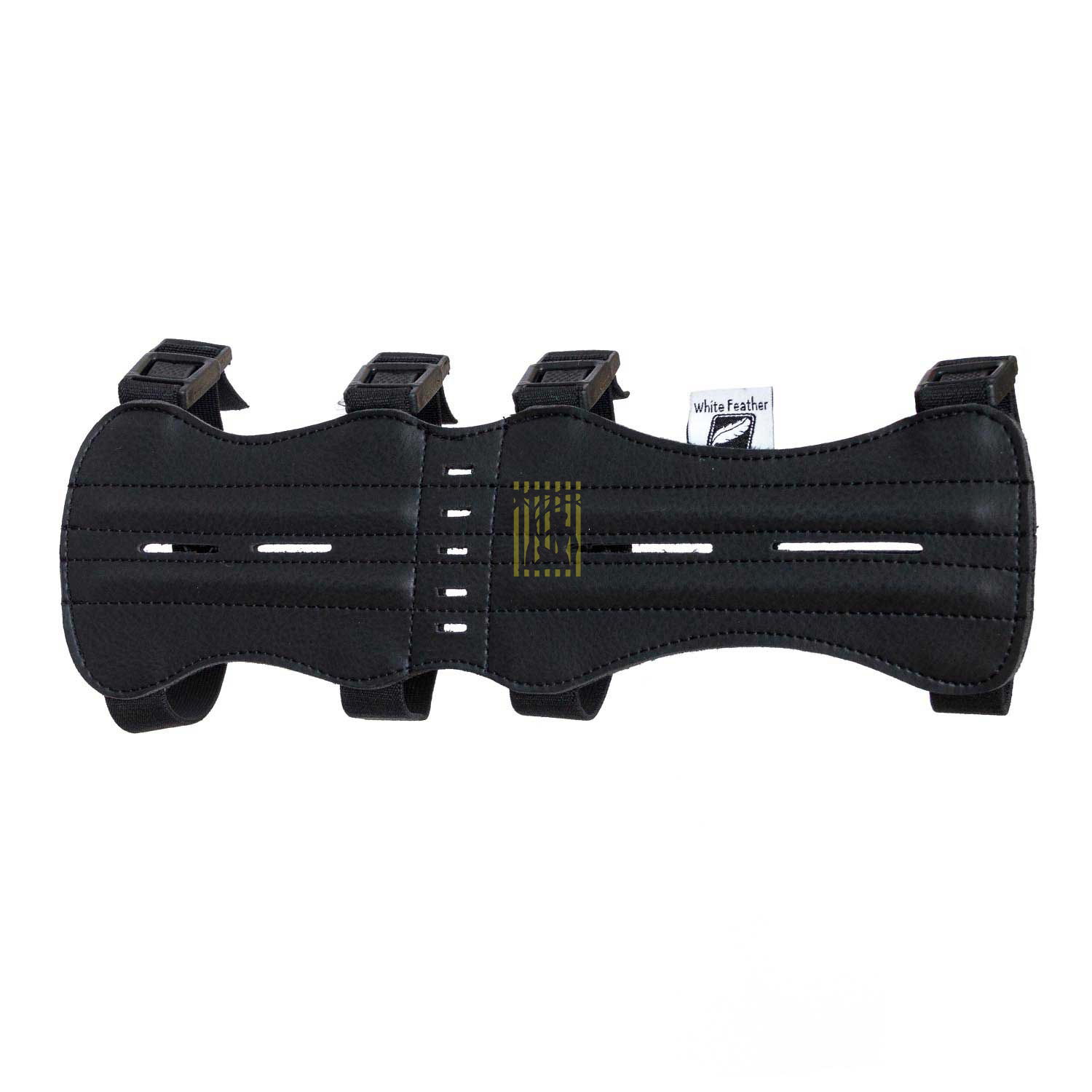 Защитная крага White Feather для стрельбы из лука, на всю длину руки, 4 защелки, цвет черный