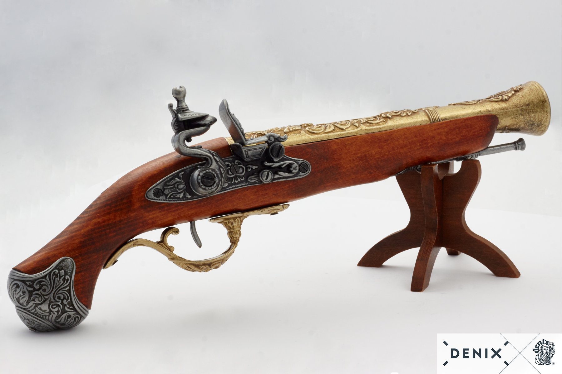 Пистолет-мушкетон кремн.Лондон XVIIIв,латун