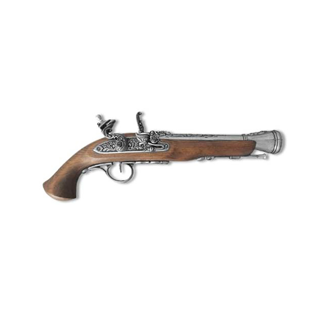 Пистолет кремневый,18век,никель