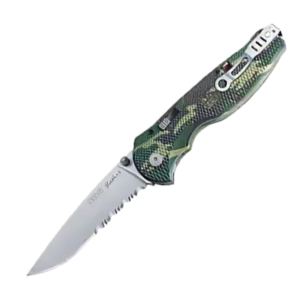 Нож"Flash II"фикс,зубц,рук.камуфляж,клипса