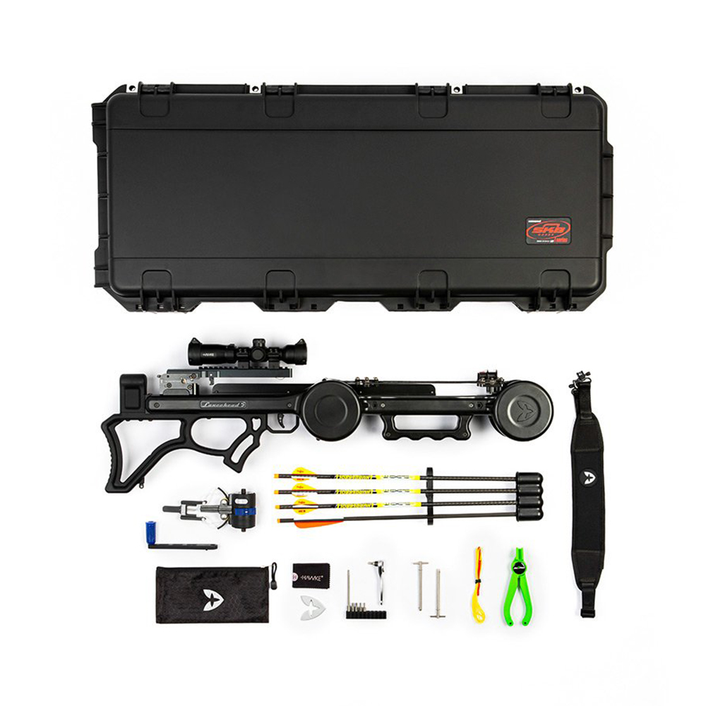 Торсионный арбалет F1, нач. скорость 360 ф/с, 109,7 м/с, длина 90 см, ход тетивы 61 см, ширина 10 см, в комплекте, цвет черный