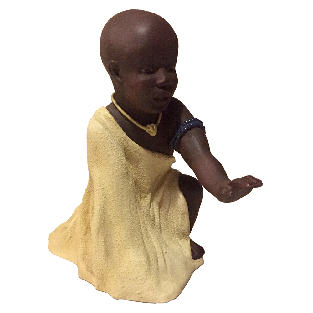 Фигурка Дети Масаи-Нафула и Ньери,сидящ,цветн,полистоун