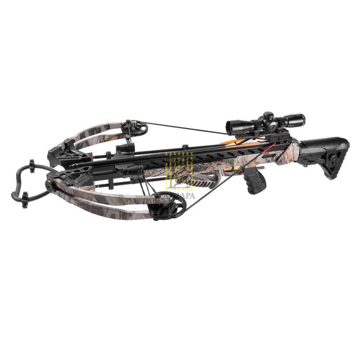 Арбалет блочный Frost Wolf, начальная скорость 375 фут/сек, расстояние между осями 18", длина натяже