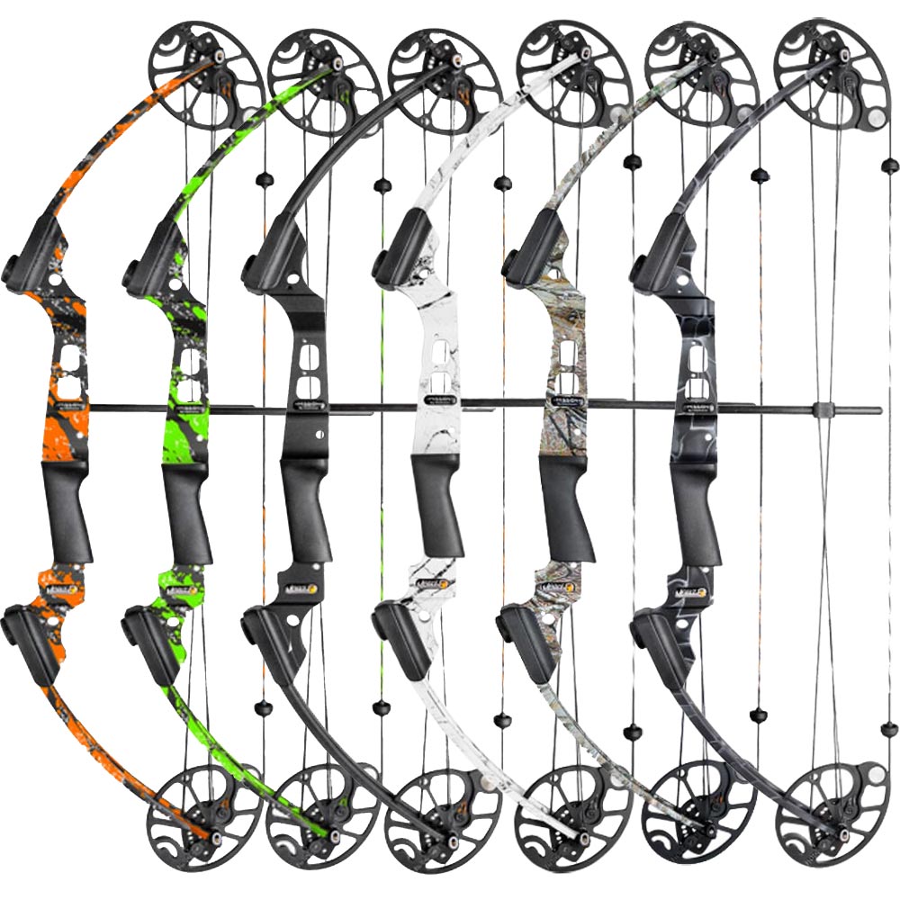 Лук блочный MENACE II, сила от 15 до 52 lbs, левый, длина натяжения от 17 до 30", сброс 70%, цвет че