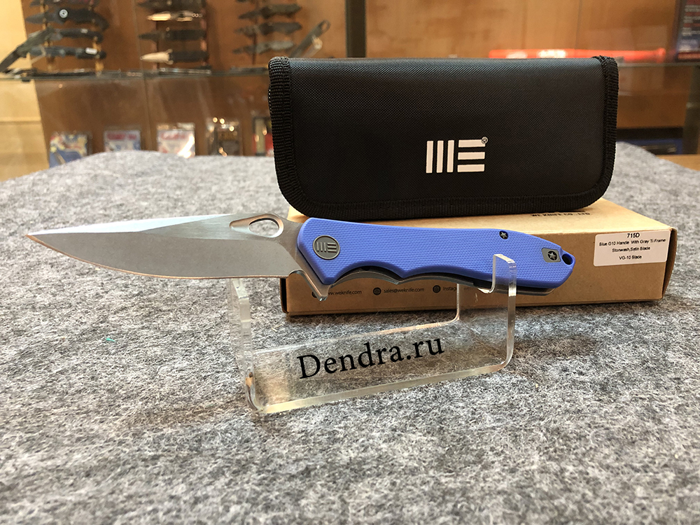 Нож Ignition, цвет синий, сталь VG-10, длина клинка 87,5 мм, рукоять G10/титан, клипса,  frame-lock