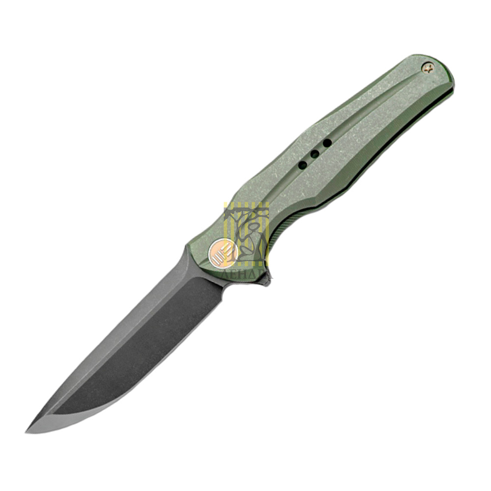 Нож складной, сталь CPM-S35VN, длина клинка 97 мм, черное сатинированное покрытие, рукоять титан, цв